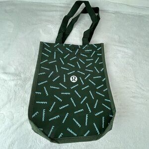 Lululemon Recycled Shopping Tote Reusable Bag Green Small 12"x9"